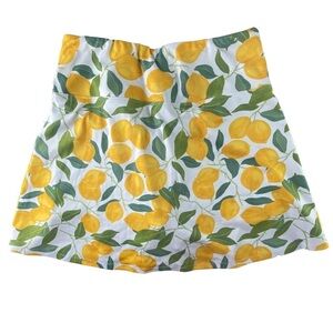 Love Life Live white, yellow & green lemon print skort, S